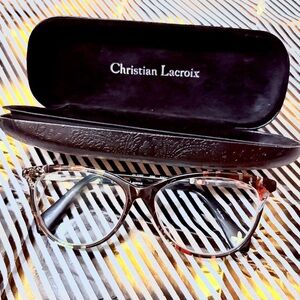 Christian Lacroix Black and Brown Eyeglasses with Case